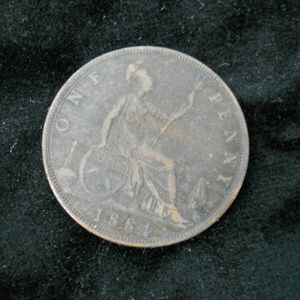 Coin Great Britain 1 Penny 1884 Bronze Victoria Coin